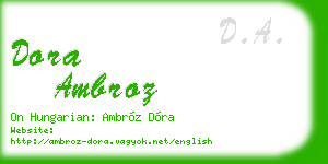 dora ambroz business card